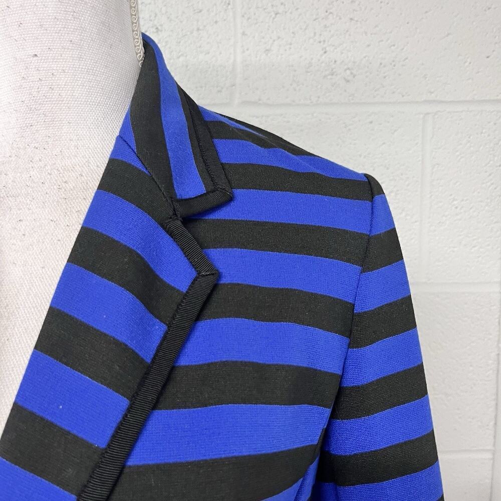 Ellen Tracy Co. Blazer Jacket size Small Royal Blue Black Stripe Stretch Career - Picture 3 of 7
